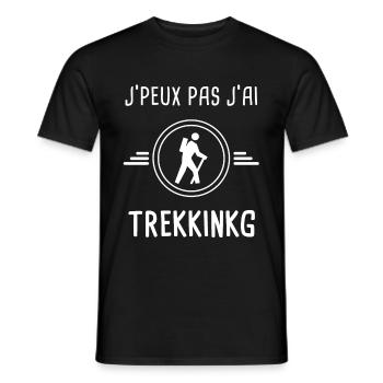 trekkinkg je peux pas j'ai trekkinkg randonneur - T-shirt homme - noir - Devant - AI Model Male 178 light (178cm)
