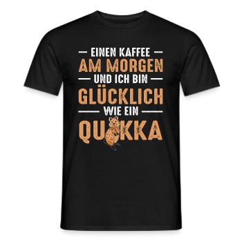 Einen Kaffee Am Morgen Und Ich Bin Glücklich Wie E - Männer T-Shirt - Schwarz - Vorne - AI Model Male 178 light (178cm)