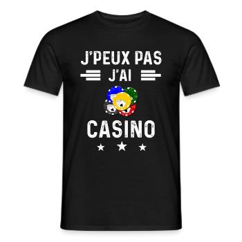 jetons je peux pas j'ai casino - T-shirt homme - noir - Devant - AI Model Male 178 light (178cm)