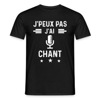 chanteur je peux pas j'ai chant MIC - T-shirt homme - noir - Devant - AI Model Male 178 light (178cm)