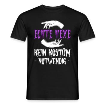 Echte Hexe Kein Kostüm Notwendig Halloween - Männer T-Shirt - Schwarz - Vorne - AI Model Male 178 light (178cm)