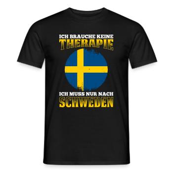 Ich Brauche Keine Therapie Ich Muss Nur Nach Schwe - Männer T-Shirt - Schwarz - Vorne - AI Model Male 178 light (178cm)