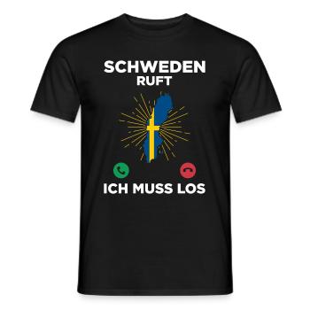 Schweden Ruft Ich Muss Los Schweden Geschenk - Männer T-Shirt - Schwarz - Vorne - AI Model Male 178 light (178cm)