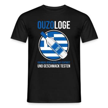 Ouzologe Ich Muss Jeden Ouzo Auf Echtheit Und Gesc - Männer T-Shirt - Schwarz - Vorne - AI Model Male 178 light (178cm)