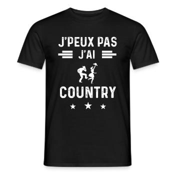 danseur je peux pas j'ai country - T-shirt homme - noir - Devant - AI Model Male 178 light (178cm)
