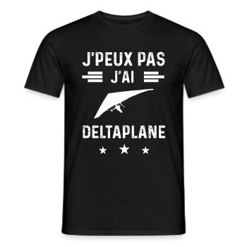deltiste je peux pas j'ai deltaplane - T-shirt homme - noir - Devant - AI Model Male 178 light (178cm)