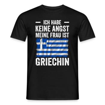 Ich Habe keine Angst Meine Frau Ist Griechin - Männer T-Shirt - Schwarz - Vorne - AI Model Male 178 light (178cm)