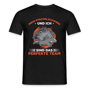 Mein Stachelschwein Und Ich Sind Das Perfekte Team - Männer T-Shirt - Schwarz - Vorne - AI Model Male 178 light (178cm)