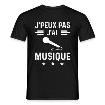 micro je peux pas j'ai musique micro - T-shirt homme - noir - Devant - AI Model Male 178 light (178cm)