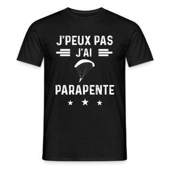 parapentiste je peux pas j'ai parapente - T-shirt homme - noir - Devant - AI Model Male 178 light (178cm)