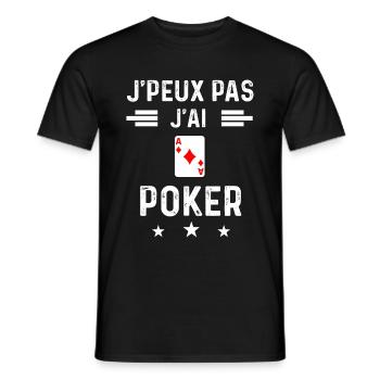 cartes je peux pas j'ai poker - T-shirt homme - noir - Devant - AI Model Male 178 light (178cm)