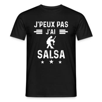 danse je peux pas j'ai salsa - T-shirt homme - noir - Devant - AI Model Male 178 light (178cm)