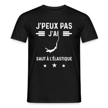 saut je peux pas j'ai saut à l'élastique - T-shirt homme - noir - Devant - AI Model Male 178 light (178cm)