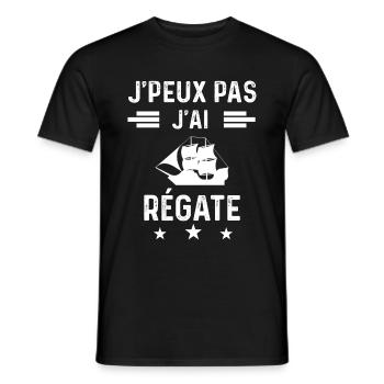 bateau je peux pas j'ai régate - T-shirt homme - noir - Devant - AI Model Male 178 light (178cm)