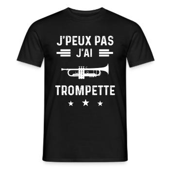 trompettiste je peux pas j'ai trompette instrument - T-shirt homme - noir - Devant - AI Model Male 178 light (178cm)