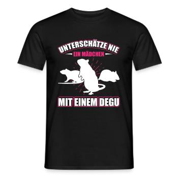 Unterschätze Nie Ein Mädchen Mit Einem Degu - Männer T-Shirt - Schwarz - Vorne - AI Model Male 178 light (178cm)