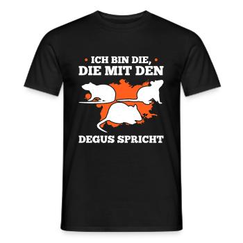 Ich Bin Die, Die Mit Den Degus Spricht Geschenk - Männer T-Shirt - Schwarz - Vorne - AI Model Male 178 light (178cm)