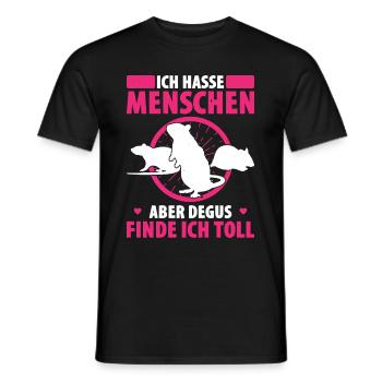 Ich Hasse Menschen Aber Degus Finde Ich Toll - Männer T-Shirt - Schwarz - Vorne - AI Model Male 178 light (178cm)