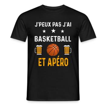 je peux pas j'ai basketball et apéro basketball - T-shirt homme - noir - Devant - AI Model Male 178 light (178cm)