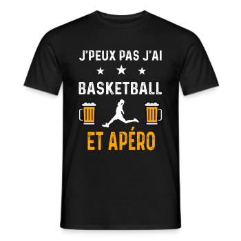 je peux pas j'ai basketball joueur et apéro basket - T-shirt homme - noir - Devant - AI Model Male 178 light (178cm)