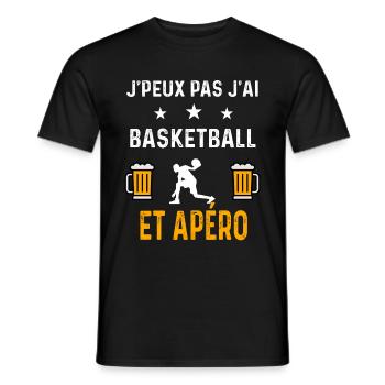 je peux pas j'ai basketball sport et apéro basket - T-shirt homme - noir - Devant - AI Model Male 178 light (178cm)