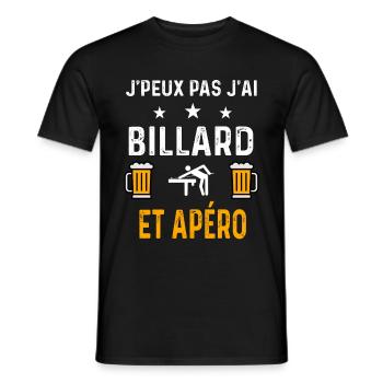 je peux pas j'ai billard et apéro billard - T-shirt homme - noir - Devant - AI Model Male 178 light (178cm)