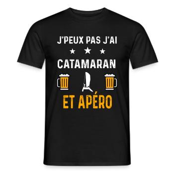 je peux pas j'ai catamaran et apéro catamaran - T-shirt homme - noir - Devant - AI Model Male 178 light (178cm)