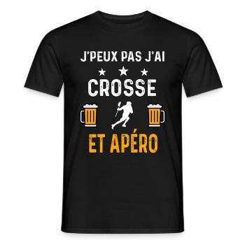 je peux pas j'ai crosse et apéro crosse - T-shirt homme - noir - Devant - AI Model Male 178 light (178cm)