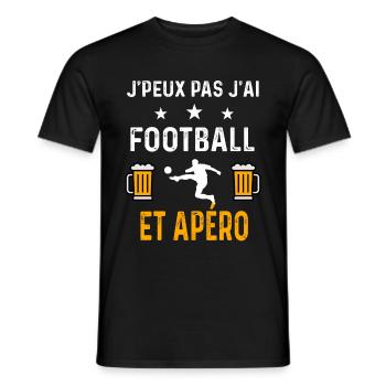 je peux pas j'ai football sport et apéro football - T-shirt homme - noir - Devant - AI Model Male 178 light (178cm)