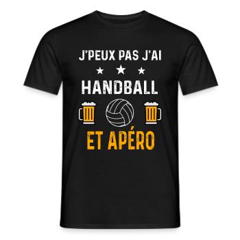 je peux pas j'ai handball et apéro handball - T-shirt homme - noir - Devant - AI Model Male 178 light (178cm)