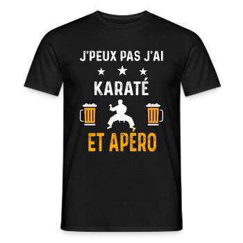 je peux pas j'ai karaté et apéro karaté - T-shirt homme - noir - Devant - AI Model Male 178 light (178cm)