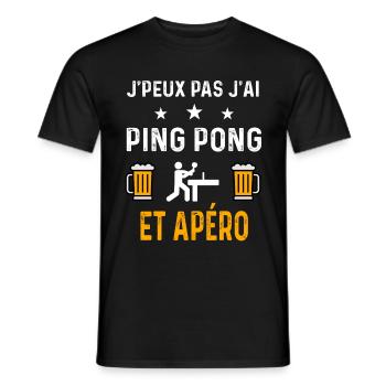 je peux pas j'ai ping pong et apéro ping pong - T-shirt homme - noir - Devant - AI Model Male 178 light (178cm)