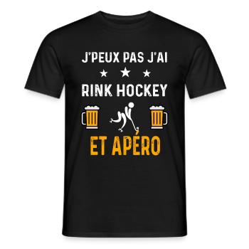 je peux pas j'ai rink hockey et apéro rink hockey - T-shirt homme - noir - Devant - AI Model Male 178 light (178cm)