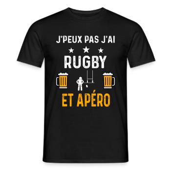 je peux pas j'ai rugby sport et apéro rugby - T-shirt homme - noir - Devant - AI Model Male 178 light (178cm)