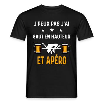 je peux pas j'ai saut en hauteur et apéro sport - T-shirt homme - noir - Devant - AI Model Male 178 light (178cm)