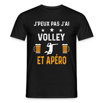 je peux pas j'ai volley et apéro volley - T-shirt homme - noir - Devant - AI Model Male 178 light (178cm)