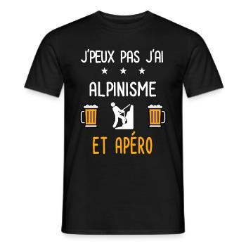 je peux pas j'ai alpinisme montagne apéro - T-shirt homme - noir - Devant - AI Model Male 178 light (178cm)