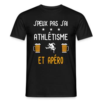 je peux pas j'ai athlétisme sport apéro - T-shirt homme - noir - Devant - AI Model Male 178 light (178cm)