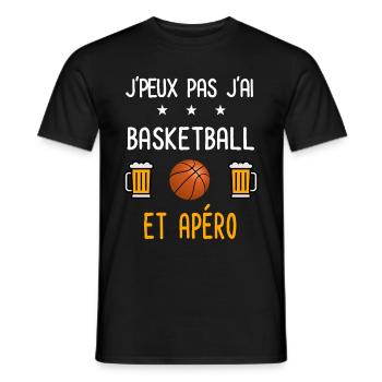 je peux pas j'ai basketball apéro - T-shirt homme - noir - Devant - AI Model Male 178 light (178cm)