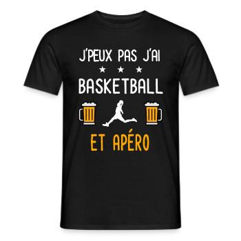 je peux pas j'ai basketball joueur apéro - T-shirt homme - noir - Devant - AI Model Male 178 light (178cm)