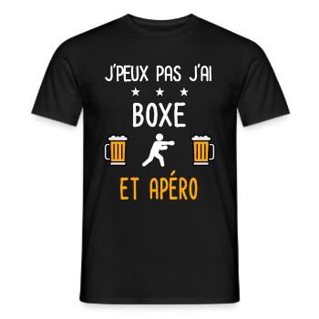 je peux pas j'ai boxe boxeur apéro - T-shirt homme - noir - Devant - AI Model Male 178 light (178cm)