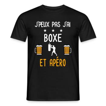je peux pas j'ai boxe apéro - T-shirt homme - noir - Devant - AI Model Male 178 light (178cm)