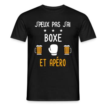 je peux pas j'ai boxe gants apéro - T-shirt homme - noir - Devant - AI Model Male 178 light (178cm)