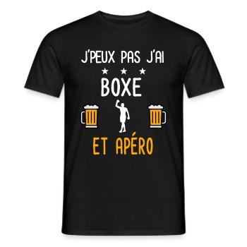 je peux pas j'ai boxe sport apéro - T-shirt homme - noir - Devant - AI Model Male 178 light (178cm)