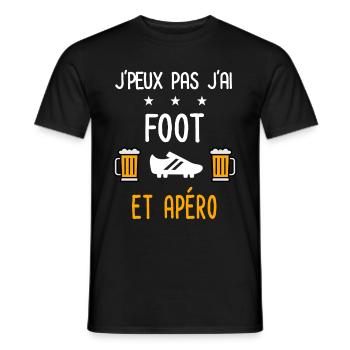je peux pas j'ai foot crampons apéro - T-shirt homme - noir - Devant - AI Model Male 178 light (178cm)