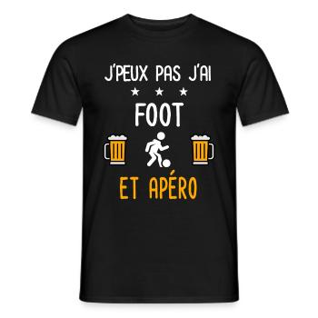 je peux pas j'ai foot jouer apéro - T-shirt homme - noir - Devant - AI Model Male 178 light (178cm)