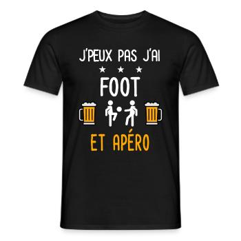 je peux pas j'ai foot joueurs apéro - T-shirt homme - noir - Devant - AI Model Male 178 light (178cm)