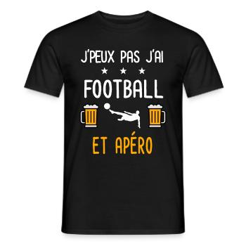 je peux pas j'ai football foot apéro - T-shirt homme - noir - Devant - AI Model Male 178 light (178cm)