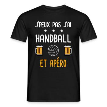 je peux pas j'ai handball apéro - T-shirt homme - noir - Devant - AI Model Male 178 light (178cm)