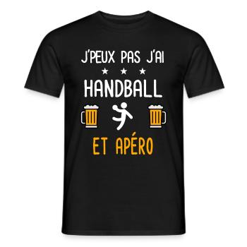je peux pas j'ai handball joueur apéro - T-shirt homme - noir - Devant - AI Model Male 178 light (178cm)